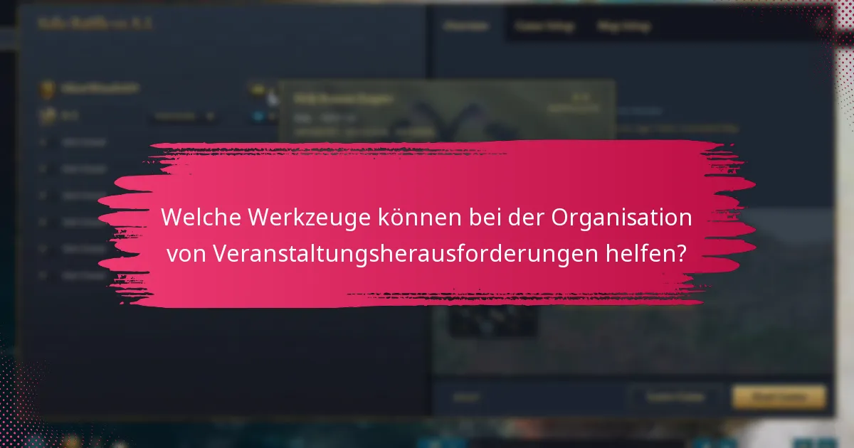Welche Werkzeuge können bei der Organisation von Veranstaltungsherausforderungen helfen?